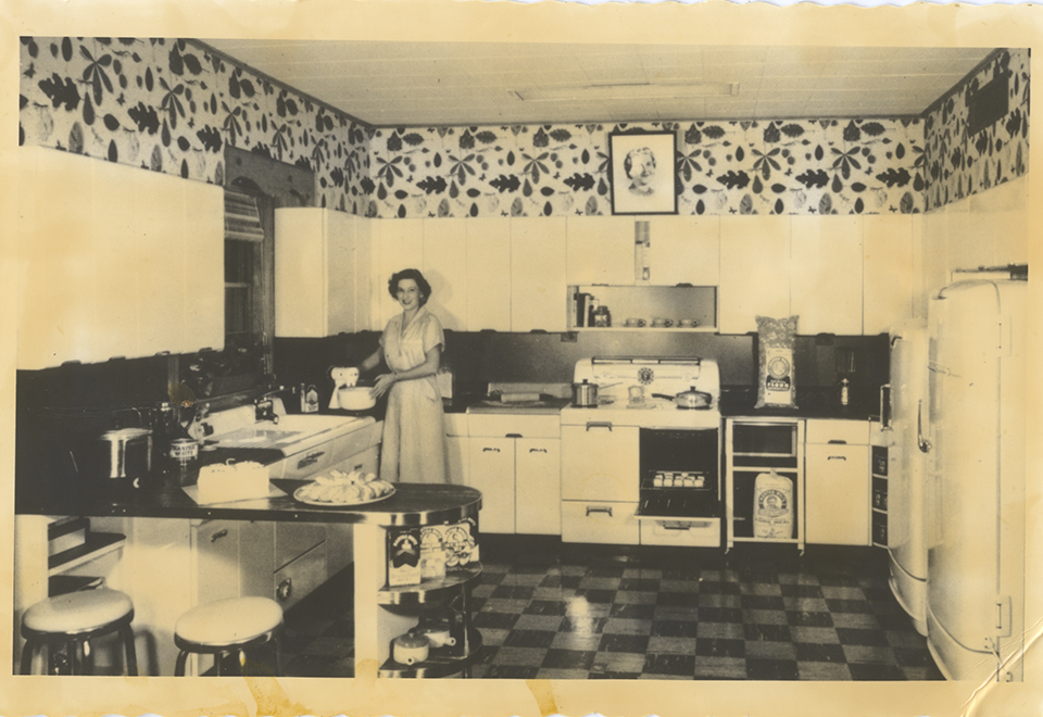 vintage martha white photo in her kitchen