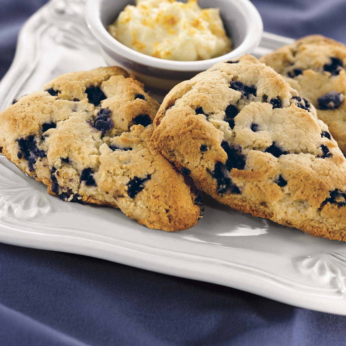 Blueberry Scones with Orange Cream Cheese