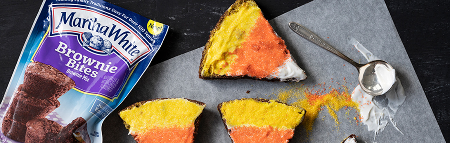 halloween candycorn brownies