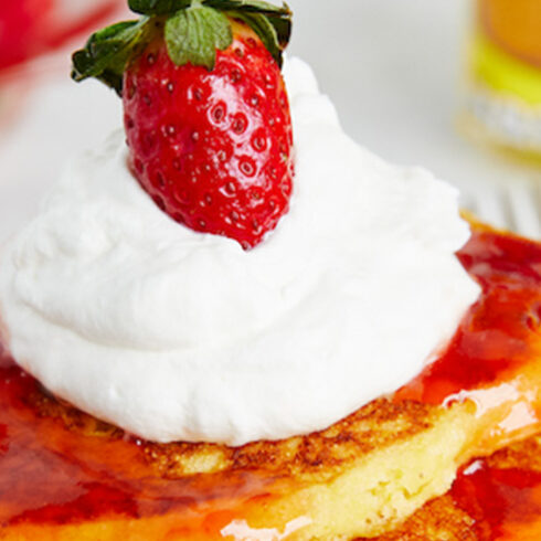 strawberry topped pancake