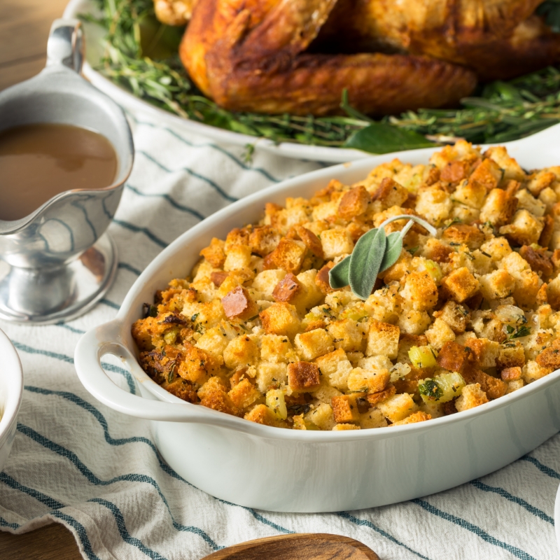 Pecan, Sausage, and Sage Cornbread Dressing