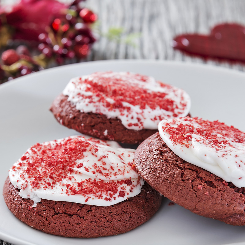 Frosted Red Velvet Cookies