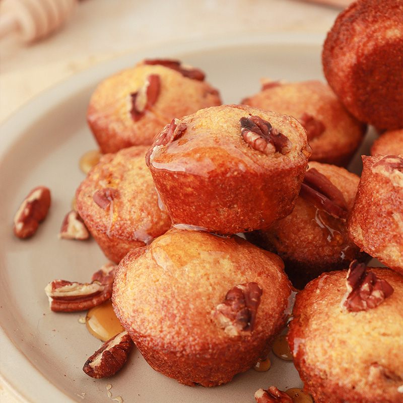 Honey Pecan Cornbread Bites